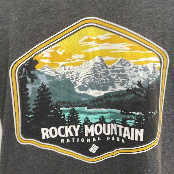 Columbia sportswear Rocky Mountain national Park T-shirt gray 100% cotton mens M - Picture 2 of 7
